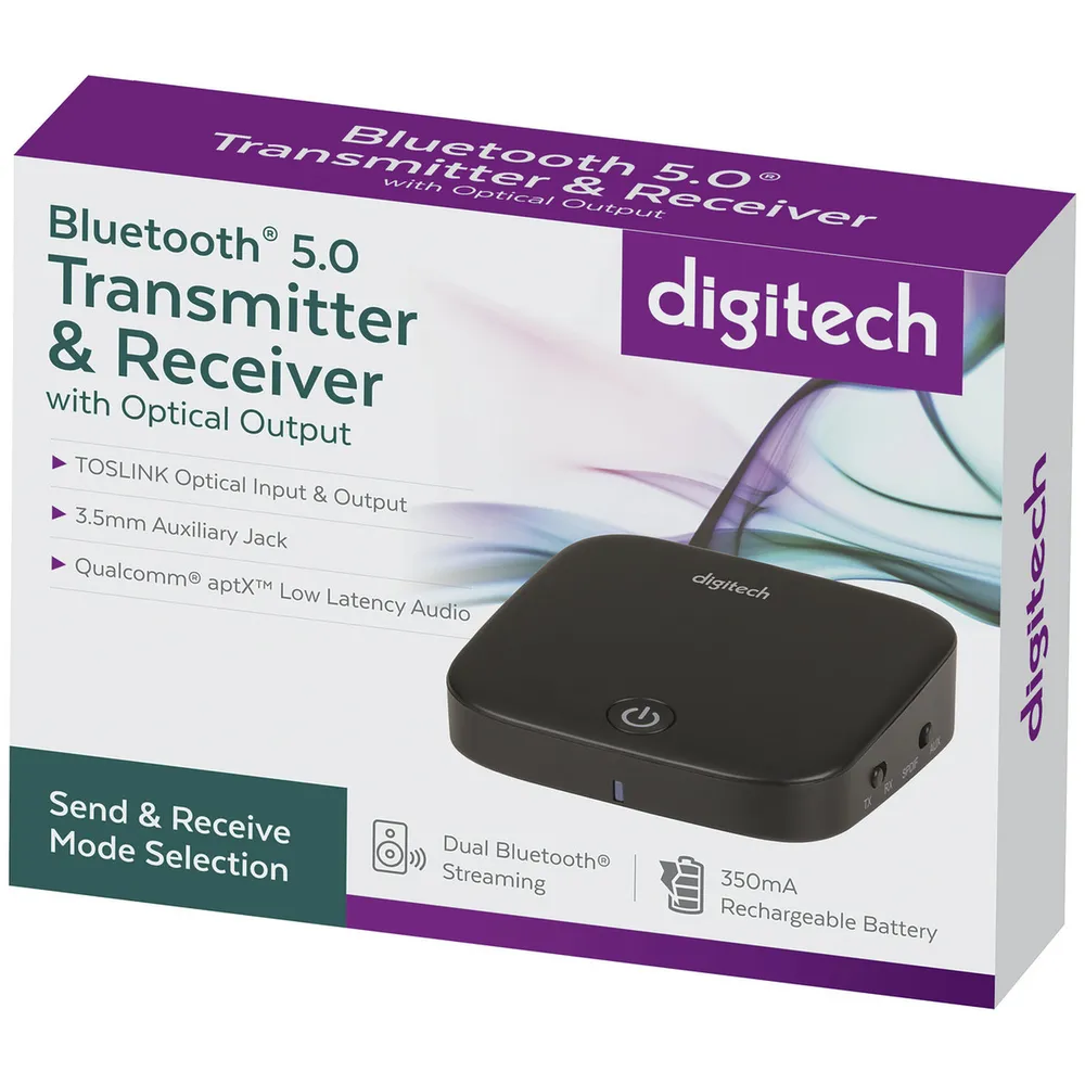 Digitech Bluetooth® 5.0 Audio Transmitter and Receiver with Optical