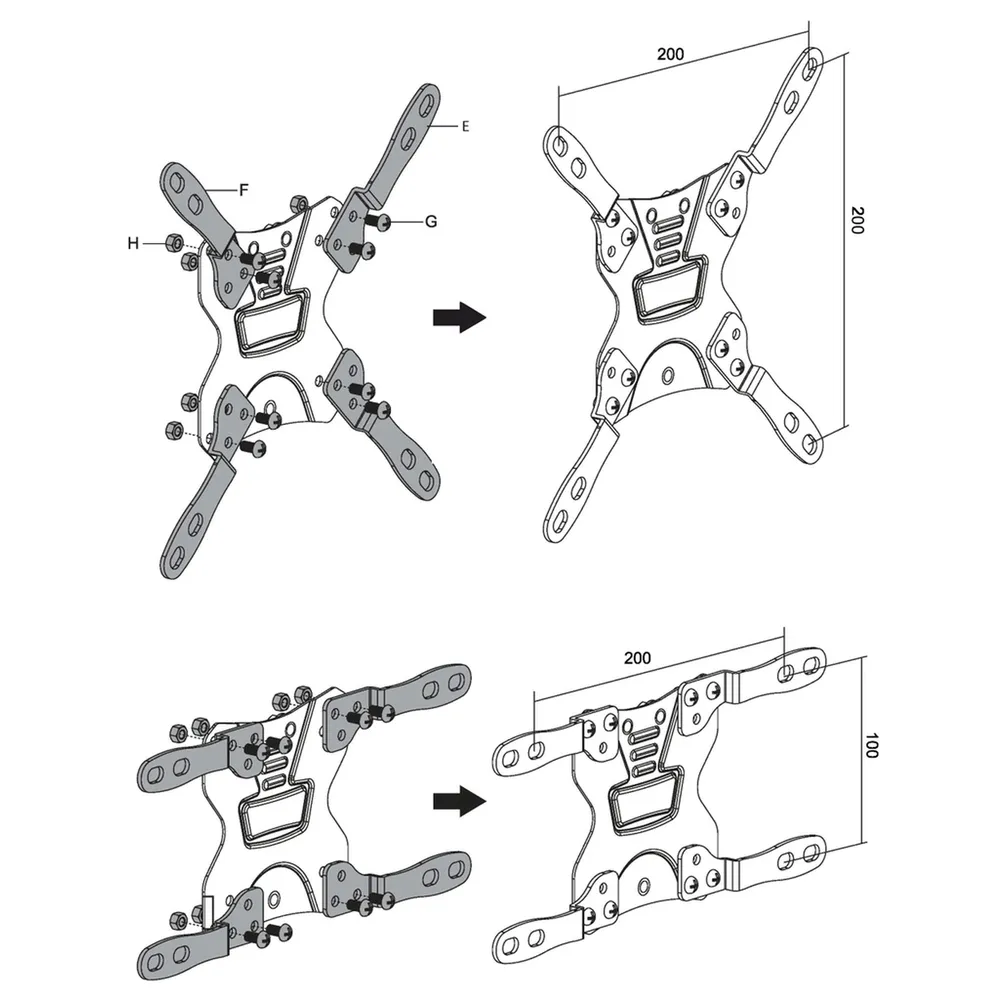 1342 Inch LCD Monitor Swing Arm Wall Bracket with 2 Slide In Locking