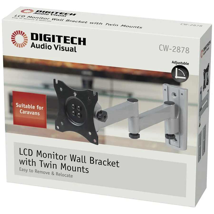 LCD Monitor Swing Arm Wall Bracket with Two SlideIn Locking Plates