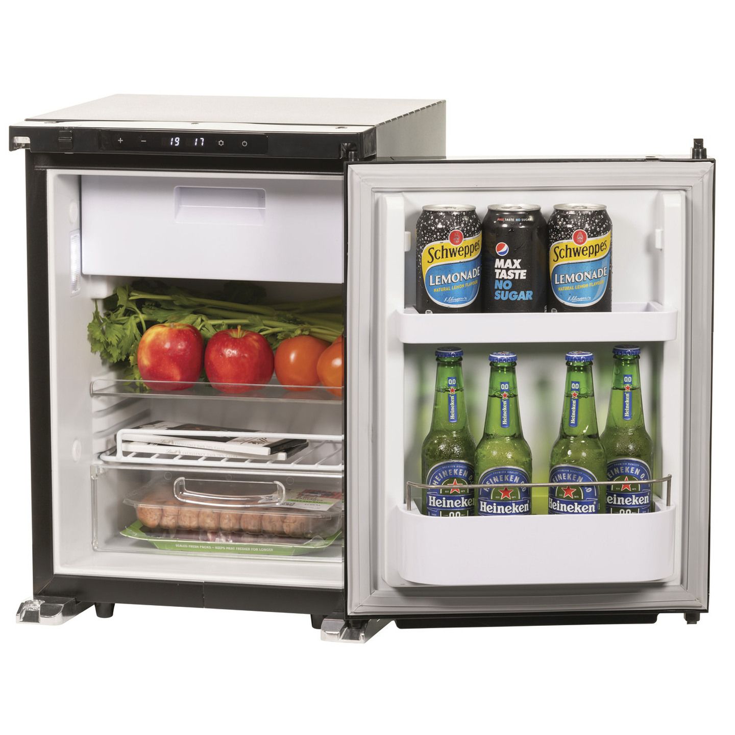 40L Brass Monkey Single Door Caravan Fridge with Freezer Zone