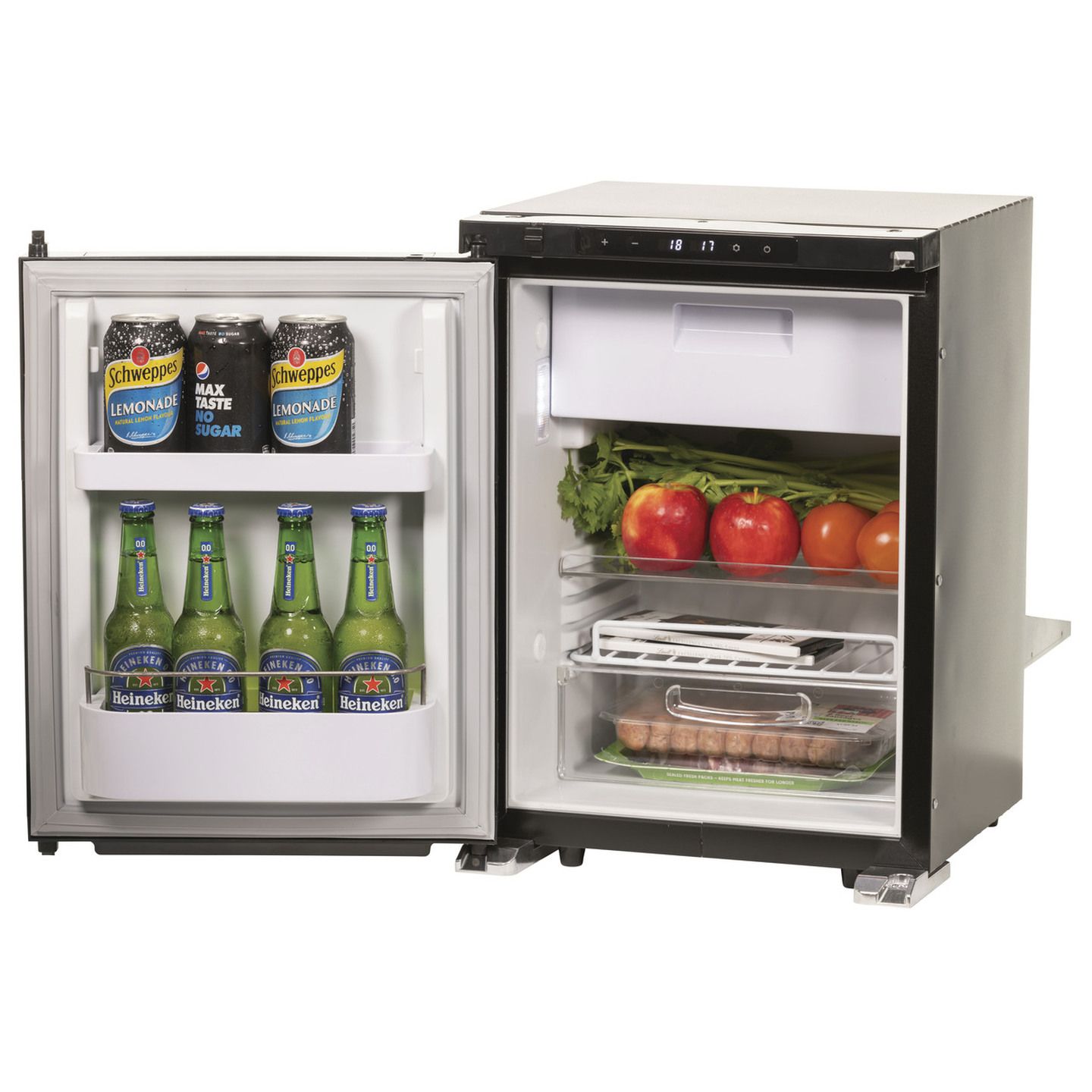 40L Brass Monkey Single Door Caravan Fridge with Freezer Zone