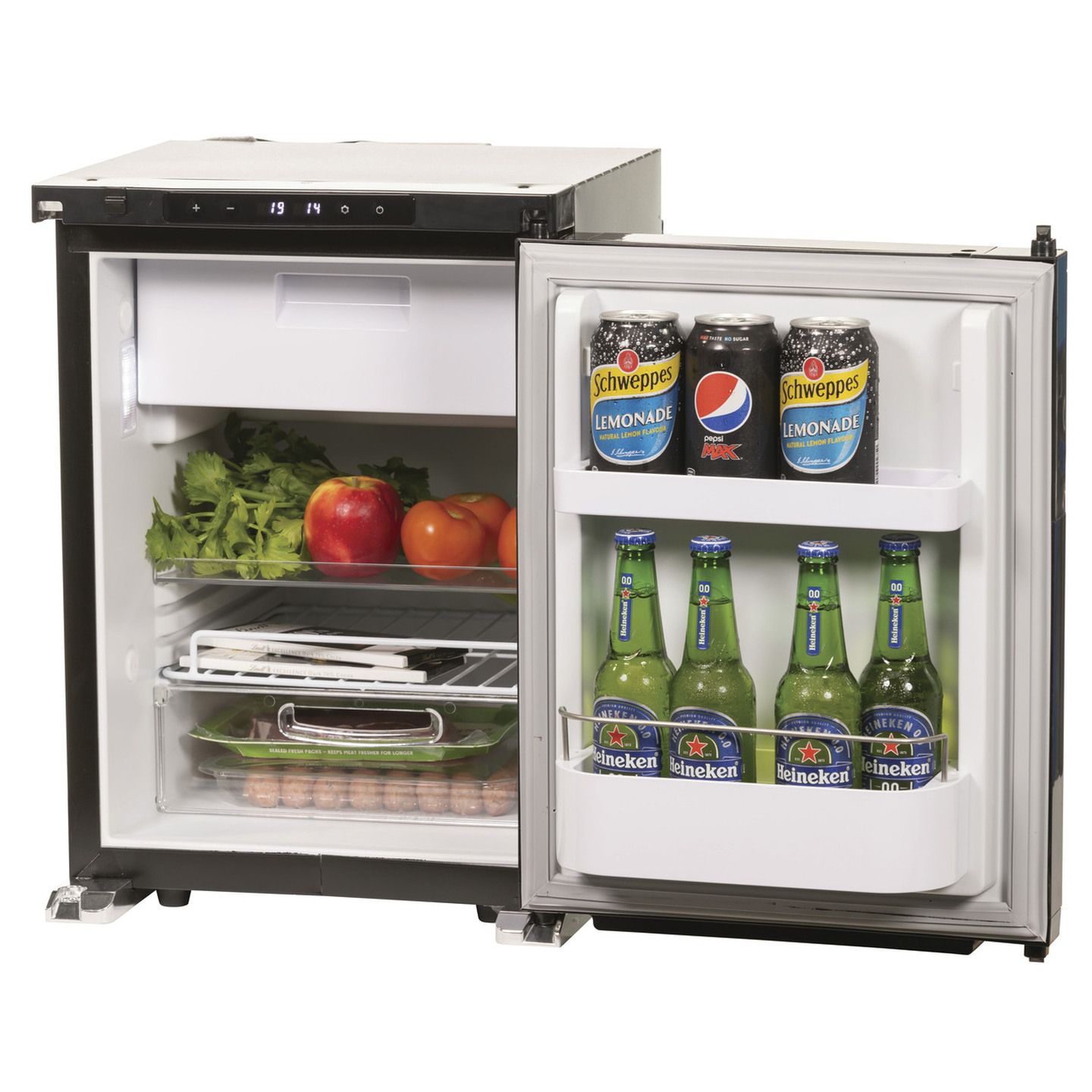 50L Brass Monkey Single Door Caravan Fridge with Freezer Zone