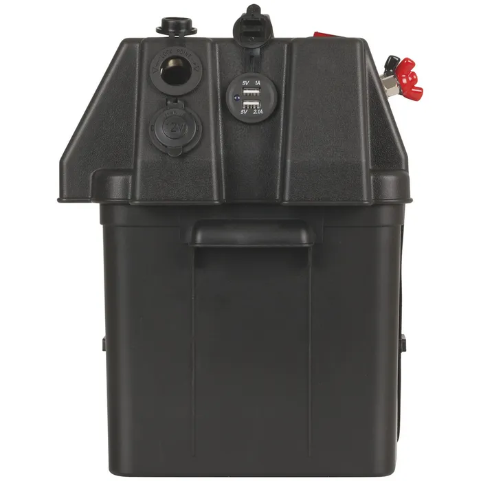 HB8502 BATTERY BOX WITH VOLT METER USB CHARGER POWERTECH HB8502