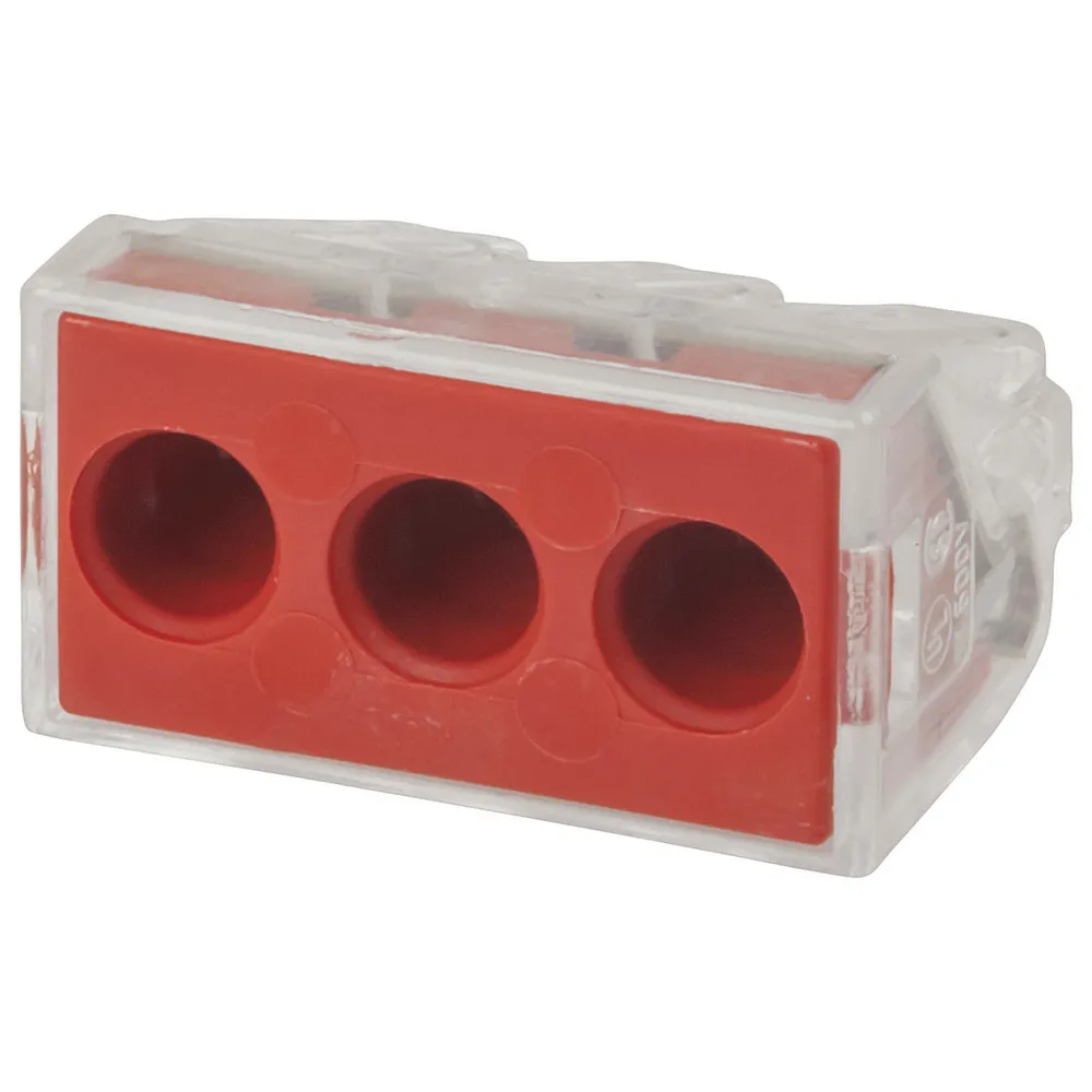 3 Way Red Wago Push Wire Connector Jaycar New Zealand