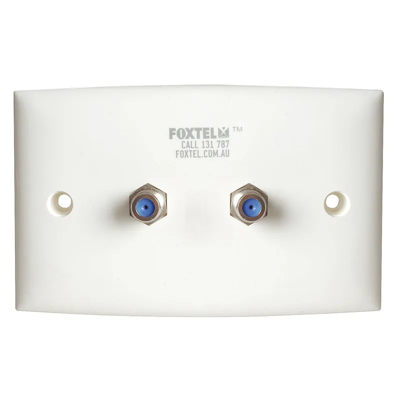Foxtel Approved Wall Plate with 2 x F61 Sockets Jaycar Australia