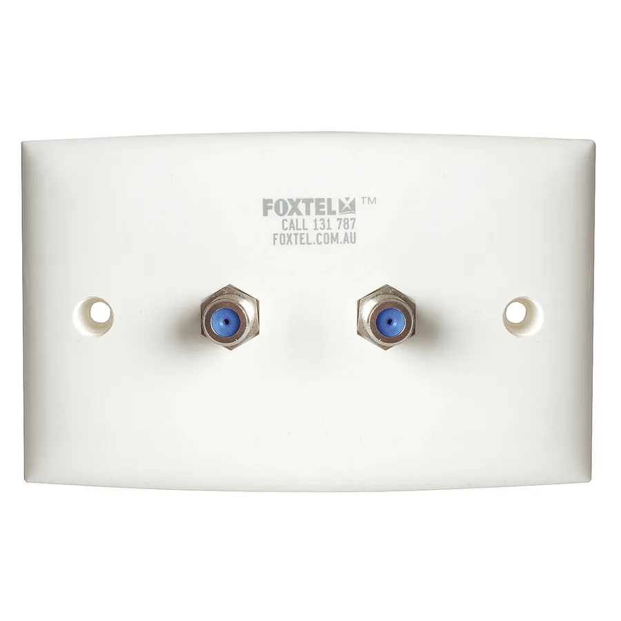Foxtel Approved Wall Plate with 2 x F61 Sockets Jaycar Australia