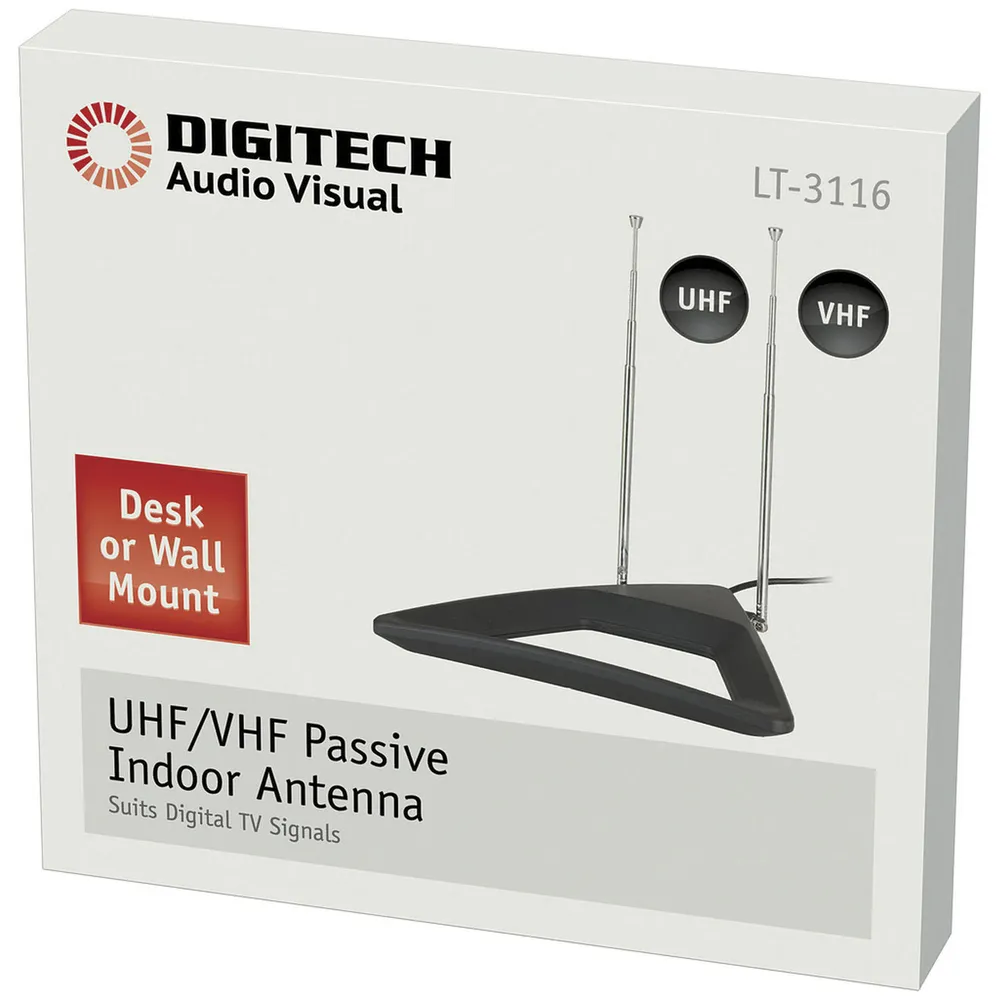 UHF/VHF Passive Indoor TV Antenna Desk or Wall Mount Jaycar New Zealand