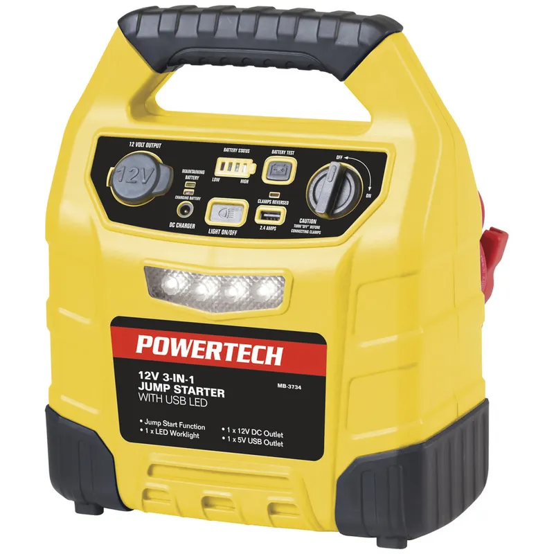 12V 12Ah Jump Starter with 2.4A USB and LED light Jaycar Australia