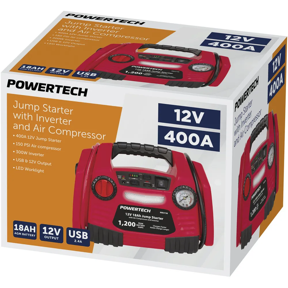 12V 18Ah Jump Starter With Air Compressor and Inverter Jaycar New Zealand