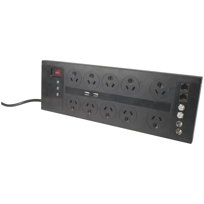 10 Way Home Theatre Surge Protected Powerboard Jaycar New Zealand