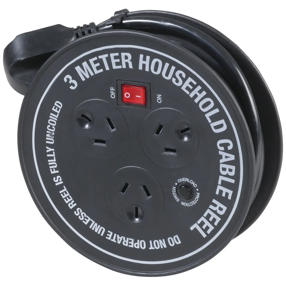 3 Way Round Powerboard With 3m Extension Cord Jaycar New Zealand