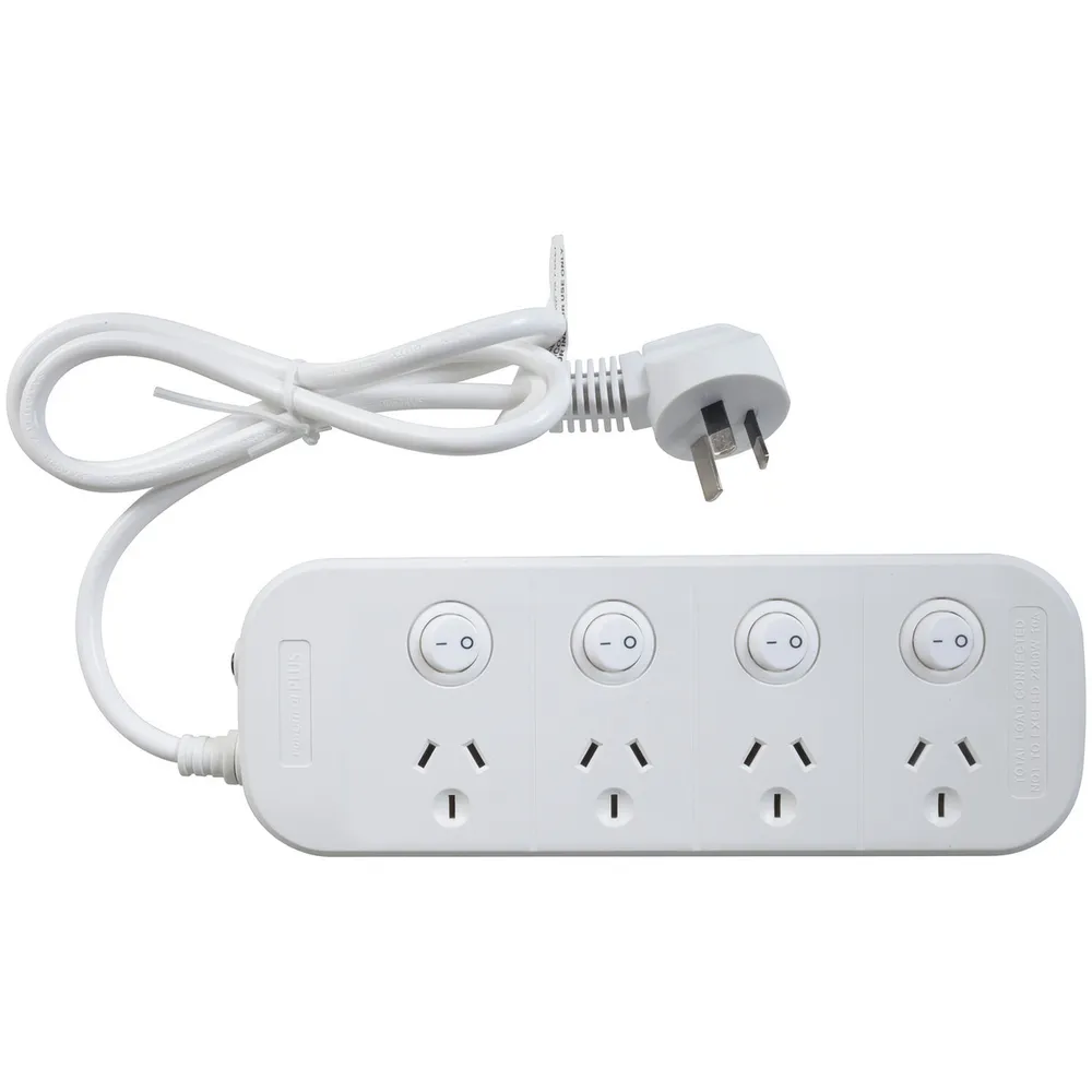 4 way Powerboard with 4 switches and Surge Overload Protection Jaycar