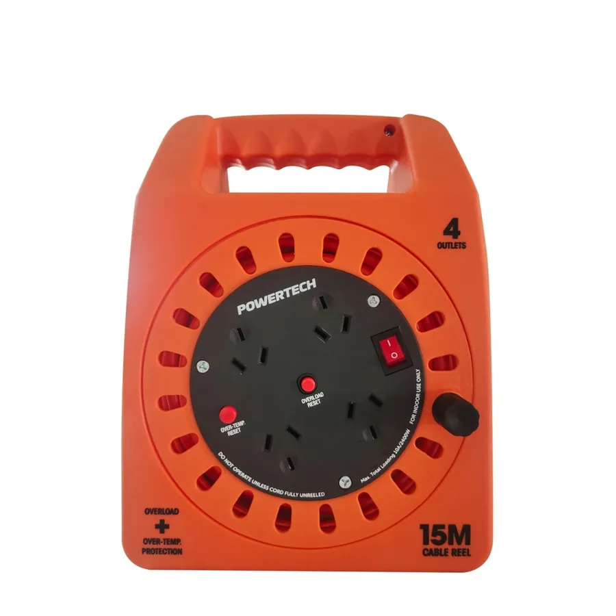 4Way Powerboard Hub with 15m Extension Lead on a Reel Jaycar New Zealand