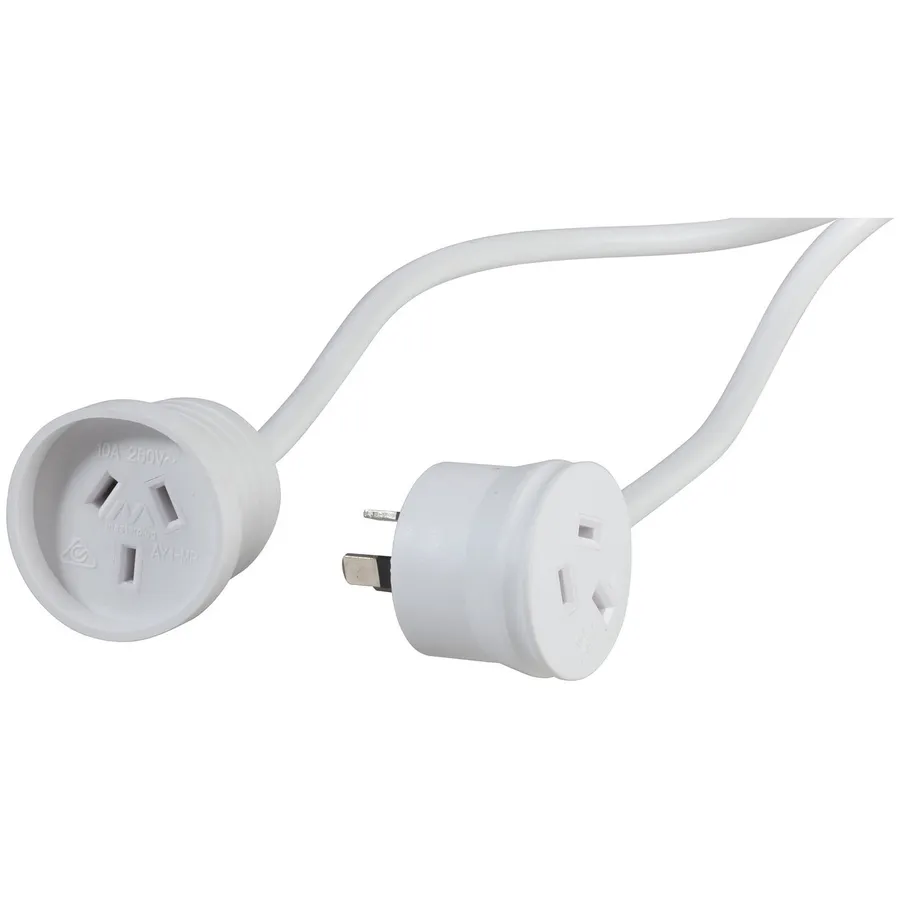 3m White Piggyback Plug Extension Cable Jaycar Australia