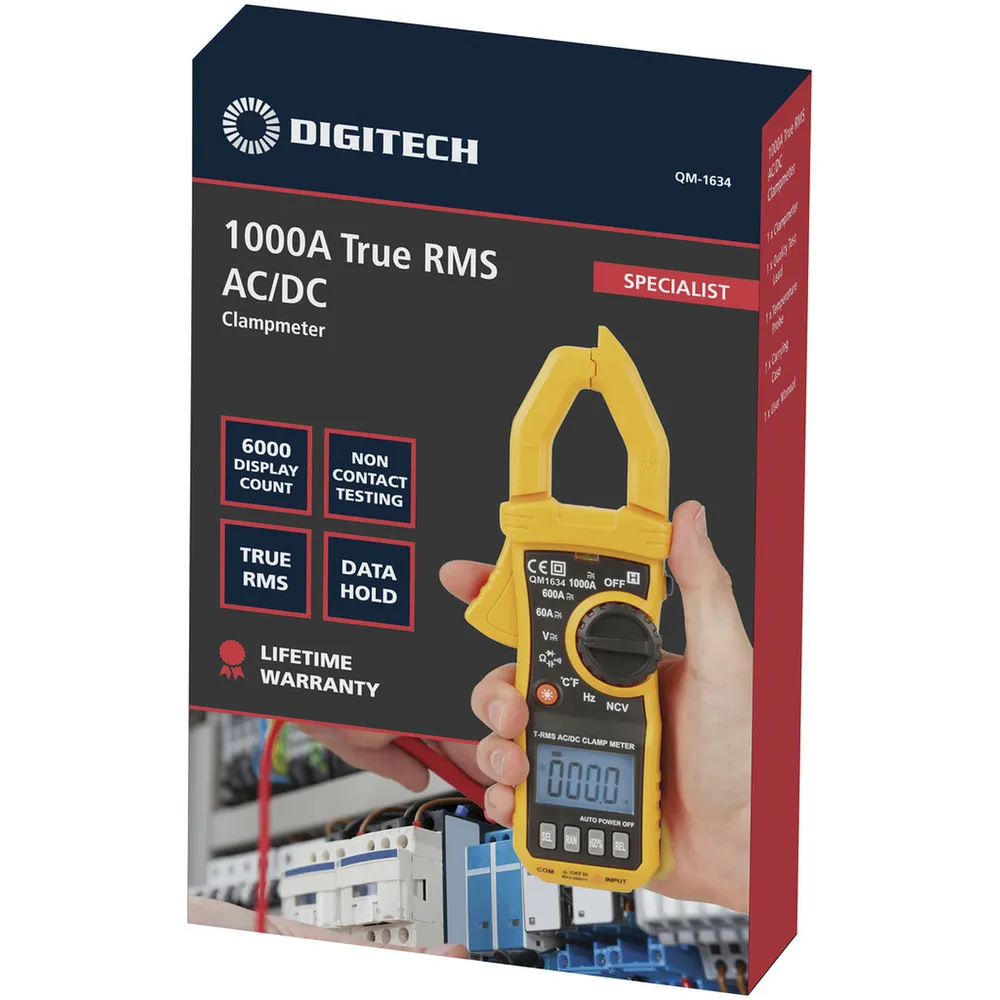 1000A True RMS AC/DC Clamp Meter Jaycar New Zealand