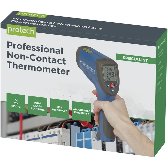 Pro High Temperature NonContact Thermometer with KType Probe Support