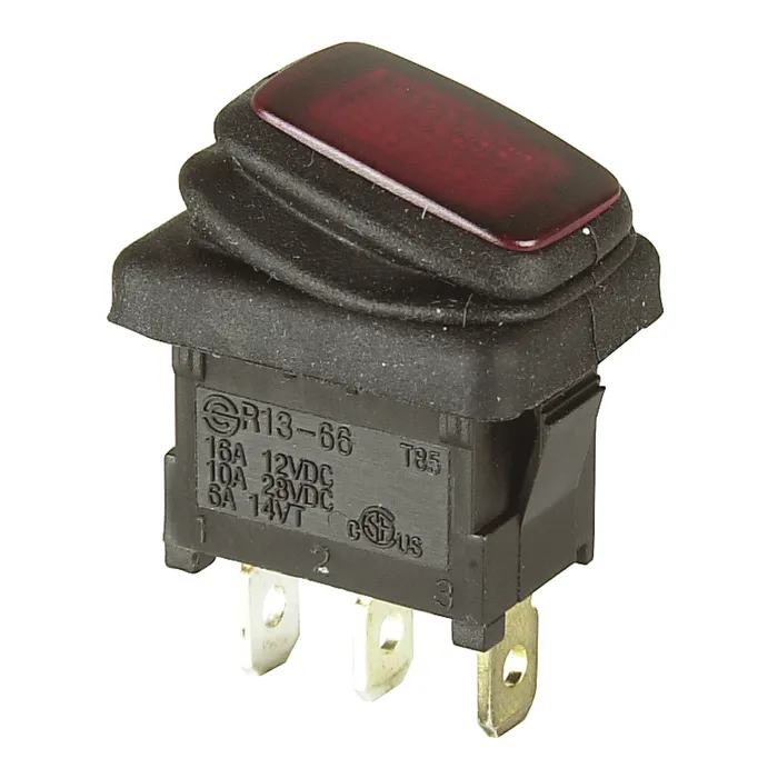 IP65 Rated Mini Illuminated Rocker Switch SPST 16A 12VDC Jaycar Australia