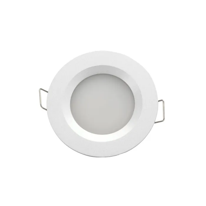 2W 1116VDC Cool White LED Downlight with Push Button Diffuser Silver Jaycar New Zealand
