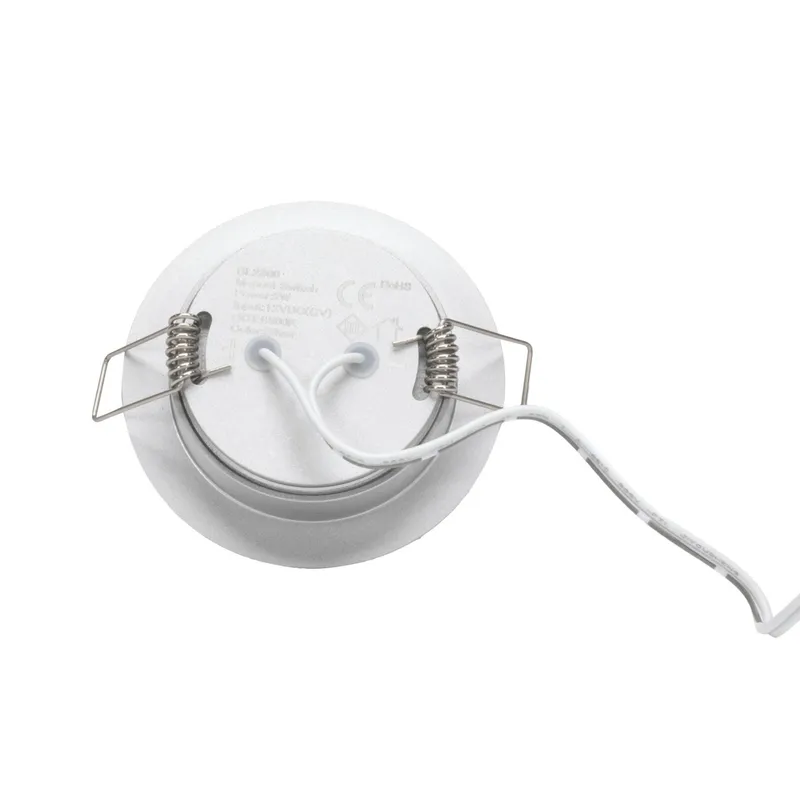 2W 1116VDC Cool White LED Downlight with Push Button Diffuser Silver