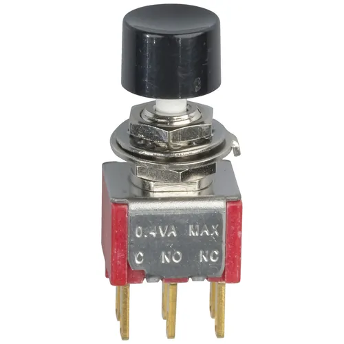 Red Miniature Pushbutton - SPST Momentary Action 125V 1A rating ...