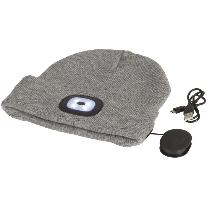 Grey Beanie with Bluetooth® Speakers and LED Torch Jaycar Australia