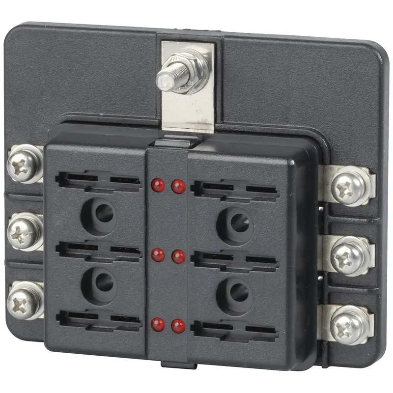 Powertech 6 Way Blade Fuse Block with Screw Terminals Jaycar Australia