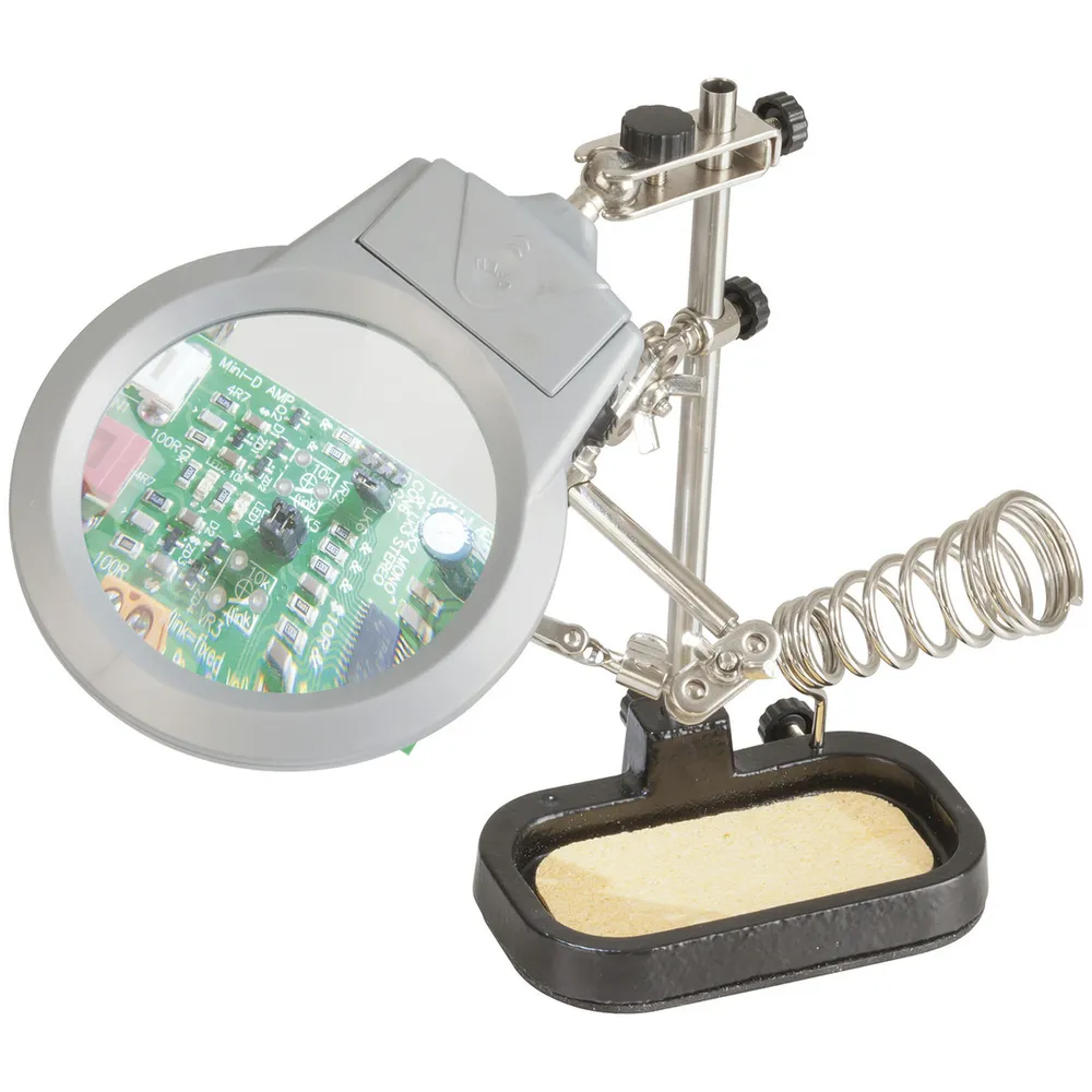 Holder PCB with LED Magnifier and Soldering Iron Stand Jaycar Australia