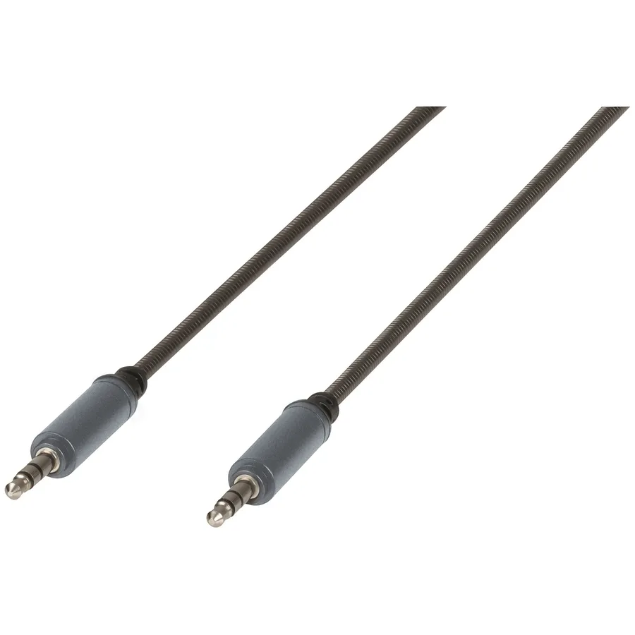 3.5mm Stereo Plug to Plug Armoured Audio Cable 1m Jaycar New Zealand