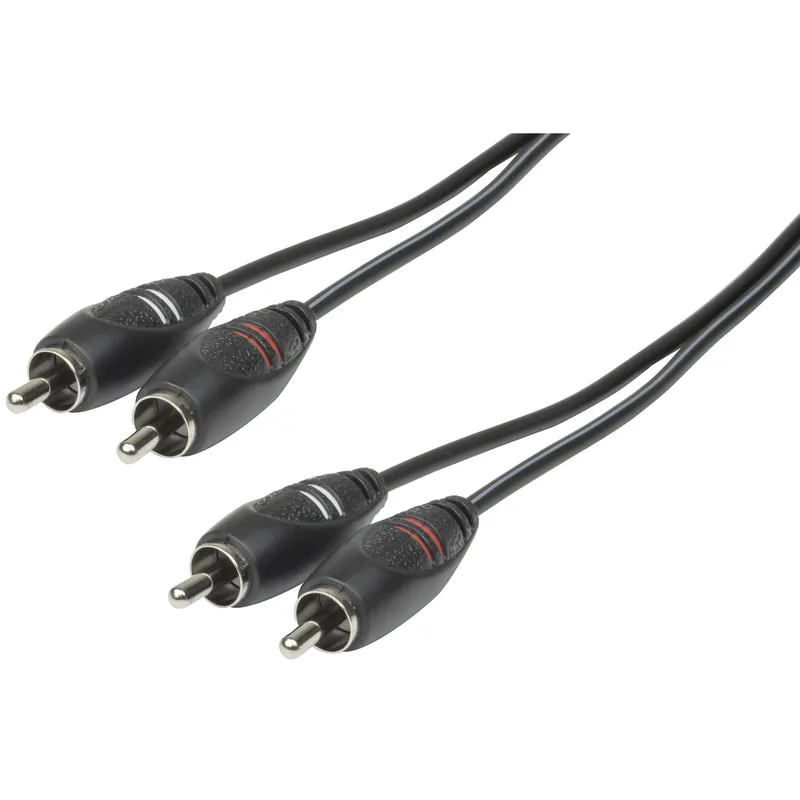 2 x RCA Plugs to 2 x RCA Plugs Audio Cable 1.5m Jaycar Australia