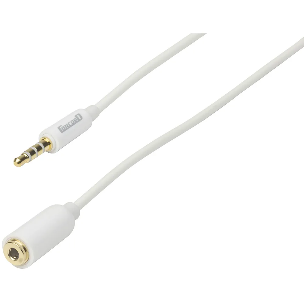 3.5mm 4 Pole Plug to 3.5mm 4 Pole Socket AV Extension Cable 2m