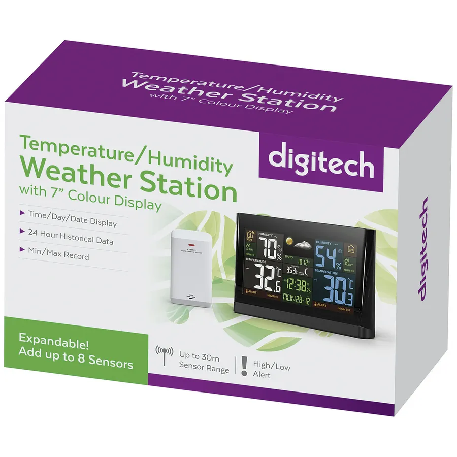 Temperature/Humidity Weather Station with 7 Inch Colour Display