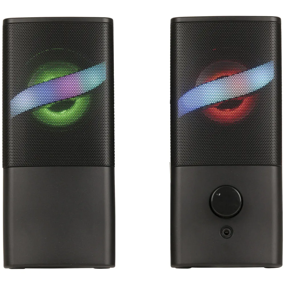 2CH Powered PC Stereo Speakers with RGB Lights Jaycar Australia