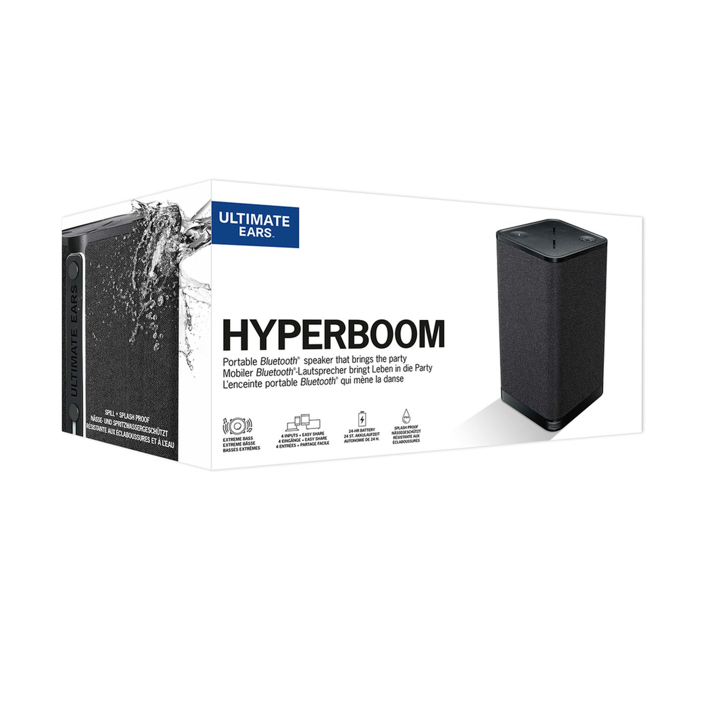 Ultimate Ears HYPERBOOM Black Waterproof TWS Bluetooth Speaker